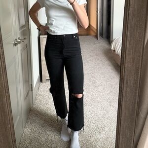 Levi ribcage straight High-Rise Black Women's Jeans - Classic Straight Fit